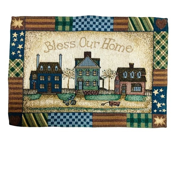 Lifestyle Placemat Table Runner Tapestry Bless House Fall Rustic Farmhouse Set 5 - Picture 3 of 10